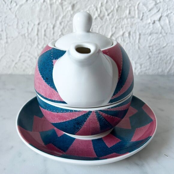 Louise Bourgeios Tea For One Set Bone China Teapot Cup Saucer Third Drawer Down - Picture 3 of 14